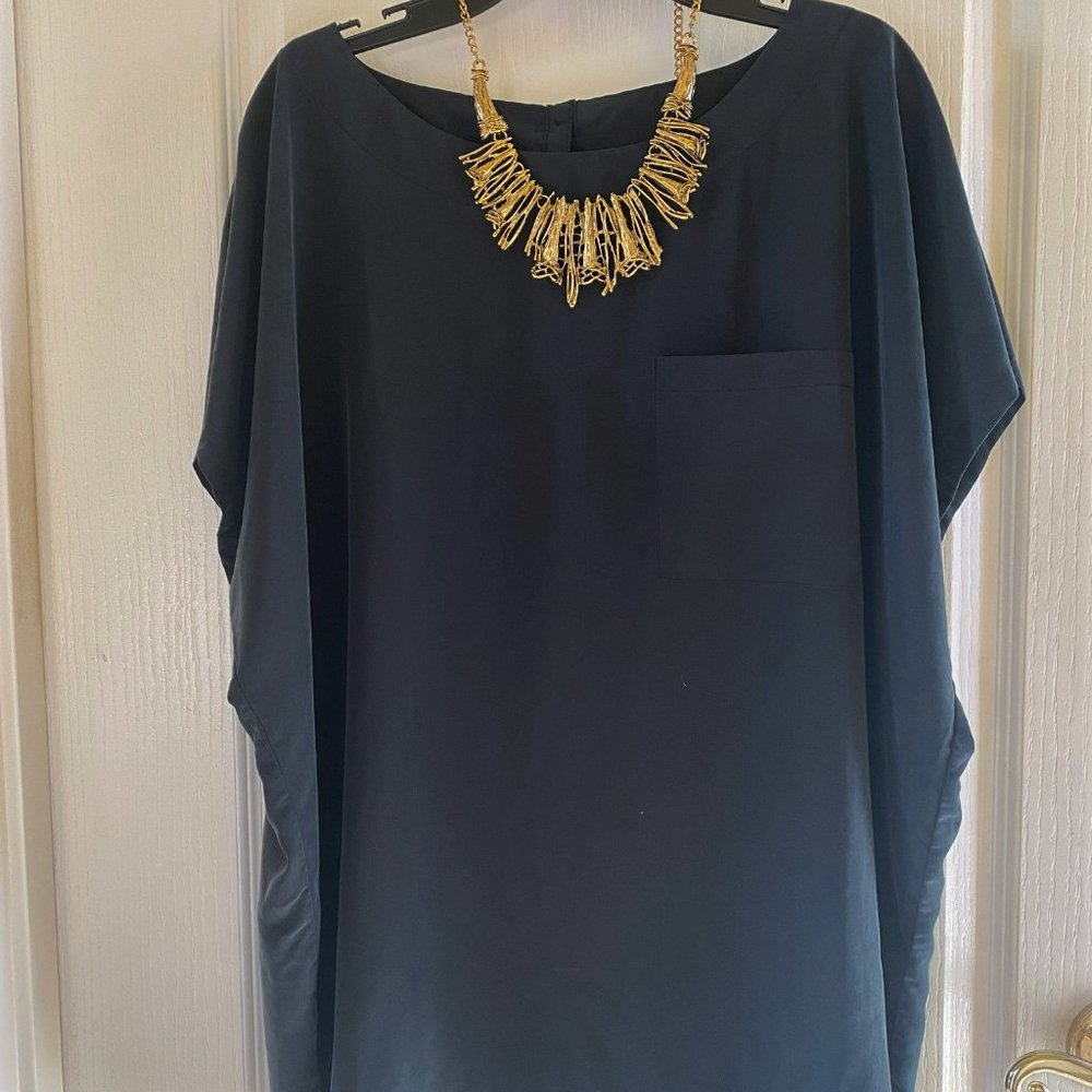 Chico's Tunic Shirt Womens Black Top Size 2